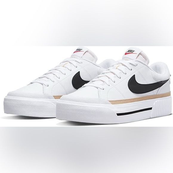 NIKE Court Legacy Lift unisex shoes DM7590-100 White Hemp/Team Orange/Black 7 - Picture 2 of 10